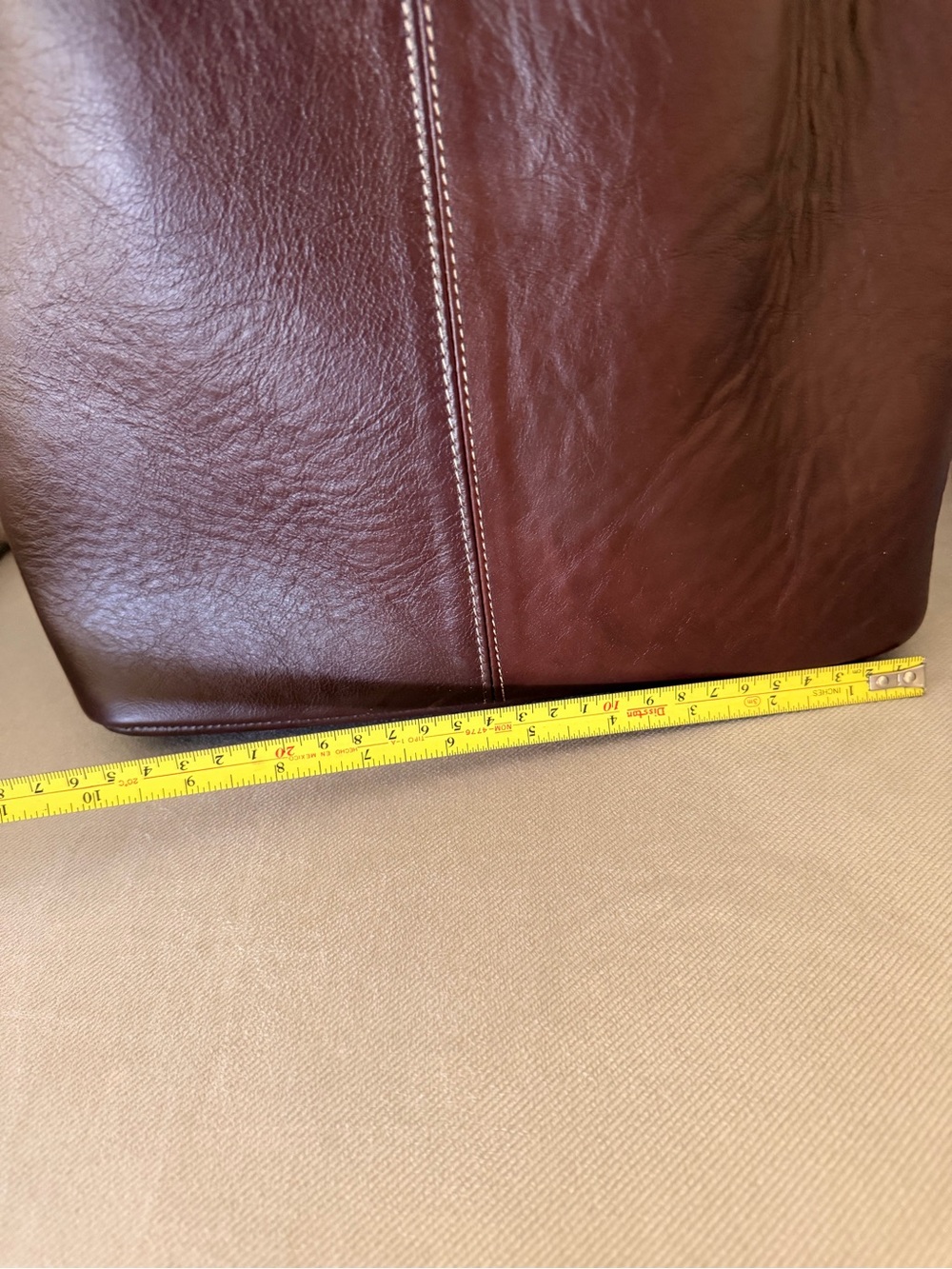 NWOT Authentic Leather Brown Bucket Bag - Picture 9 of 10